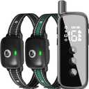Dog Training Collar 2 Dogs Upgraded 2600FT Remote Rechargeable Waterproof Electric Shock Collar with Beep Vibration Shock for All Dogs (5-120lbs), Black