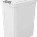 Sterilite 7.5 Gallon TouchTop Wastebasket Trash Can with Pop Up Lid for Kitchen, Bathroom, Mudroom or Office, 4 Pack, White