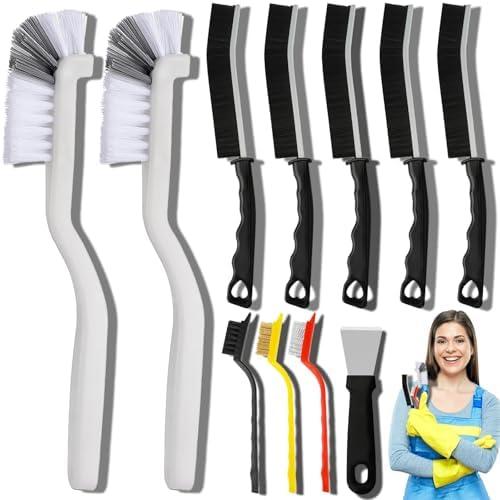 Dfacio 8 Pcs Crevice Cleaning Brush Set, Hard Bristle Cleaning Supplies for Kitchen, Bathroom, Corner, Grout, Sink, Cup, Teapot, Bottle, Blender