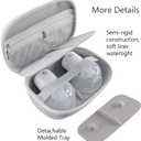 Wearable Breast Pumps Carrying Case, Hard Shell Case with Removable Tray, Watertight Breast Pump Storage Bag Compatible with Most of Wearable Breast Pumps, Holds 2 Pumps, Grey