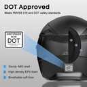 Motorcycle Helmets for Adults, Open Face Motorcycle Helmet with Dual Visor, Casco para Moto DOT Certified, ATV Dirt Bike Snowmobile Motocross Helmet for Men Women, Quick Release Strap, AP-836, Matte Black, L(59-60 cm / 23.23-23.62 in)