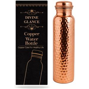 Copper Water Bottle - 34 Oz Extra Large - A Hammered Ayurvedic Pure Copper Vessel For Drinking - Drink More Water, Lower Your Sugar Intake And Enjoy The Health Benefits Immediately