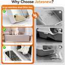 Jotesnew XXXL Stainless Steel Litter Box,28" L*20" W*12.5" H Large Capacity Metal Cat Litter Box for Big & Multiple Cats,Anti-Leakage,Non-Stick Surface for Easy Cleaning,Odor-Resistant,Gray
