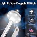 ZMTECH 5FT Flag Pole for Outside House with Solar Light, Tangle Free Stainless Steel Flag Pole Kit, 180 Adjustable Flag Pole Holder & Flag Holder Bracket, Silver (No Flag)
