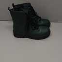 Soda FIRM - Lug Sole Combat Ankle Bootie Lace up w/Side Zipper (8, Forest Pu)