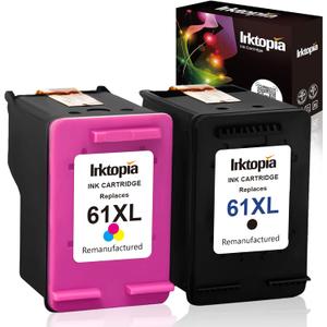 Inktopia Remanufactured for 61XL 61 XL Ink Cartridges High Yield (1 Black 1 Tricolor) for HP Envy 4500 5530 5534 Deskjet 1000 1512 2540 3050 3510 Officejet 4630 2620 4632 Printer