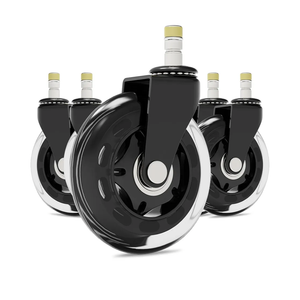 Office Chair Wheels Replacement - Set of 5 Heavy Duty Rubber Caster Wheels for Office & Desk Chairs - Universal Fit, Smooth & Quiet Rolling for Hardwood Floors, Carpet - Premium Office Chair Casters