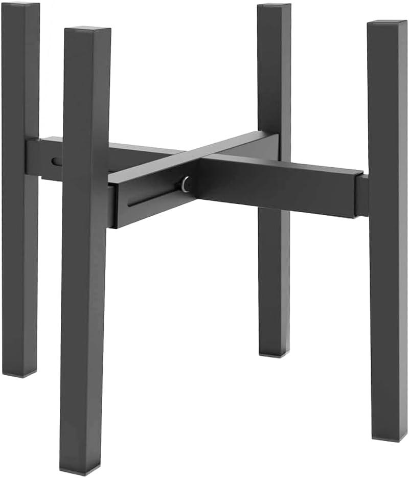 DDPow Heavy Plant Stand for 10"-16" Plant Pot Indoor Outdoor Corner, Adjustable Metal Heavy Duty for Large Pot (Black 1 Pack)