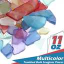 Jetec Sea Glass for Crafts Seaglass Pieces Decor Flat Frosted Sea Glass Vase Filler Crushed for Beach Wedding Party Decor Home Aquarium DIY Art Craft Supplies(Multicolor)