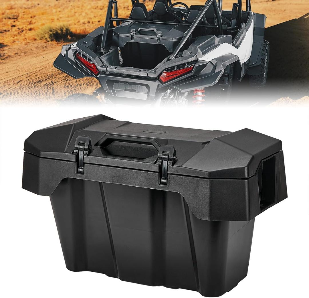 KEMIMOTO 2889611 Rear Cargo Box 82QT Compatible with 2024/2025+ Polaris RZR XP 1000/4 1000 Ultimate/Sport/Premium Storage UTV Rear Bed Box Polypropylene Two Lockable Latches