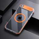 Misscase for iPhone 17 Air Magnetic Case,[Military Drop Protection] Clear Hard Plastics Cover, Camera Lens Protector,Compatible with MagSafe,Anti Yellowing Full Protection Cases-Orange