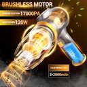 Portable Car Vacuum Cordless Mini Handheld Vacuums Cleaner Rechargeable with LCD Display and Multi-Nozzles, High Power Hand held Cleaners for Car, Home, Office, Sofa, Pet Hair,Keyboard