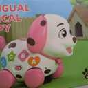 3-in-1 Musical Puppy Toys for 1 Year Old Girl Gift, Educational Baby Toy 6-12-18 Month, 1st Birthday Gift for 1 Year Old Girl Boy, First Bilingual Present for 7 8 9 10 Month Infant (Pink)
