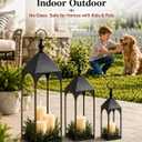 24" 17" 12" Large Outdoor Floor Lantern Set of 3