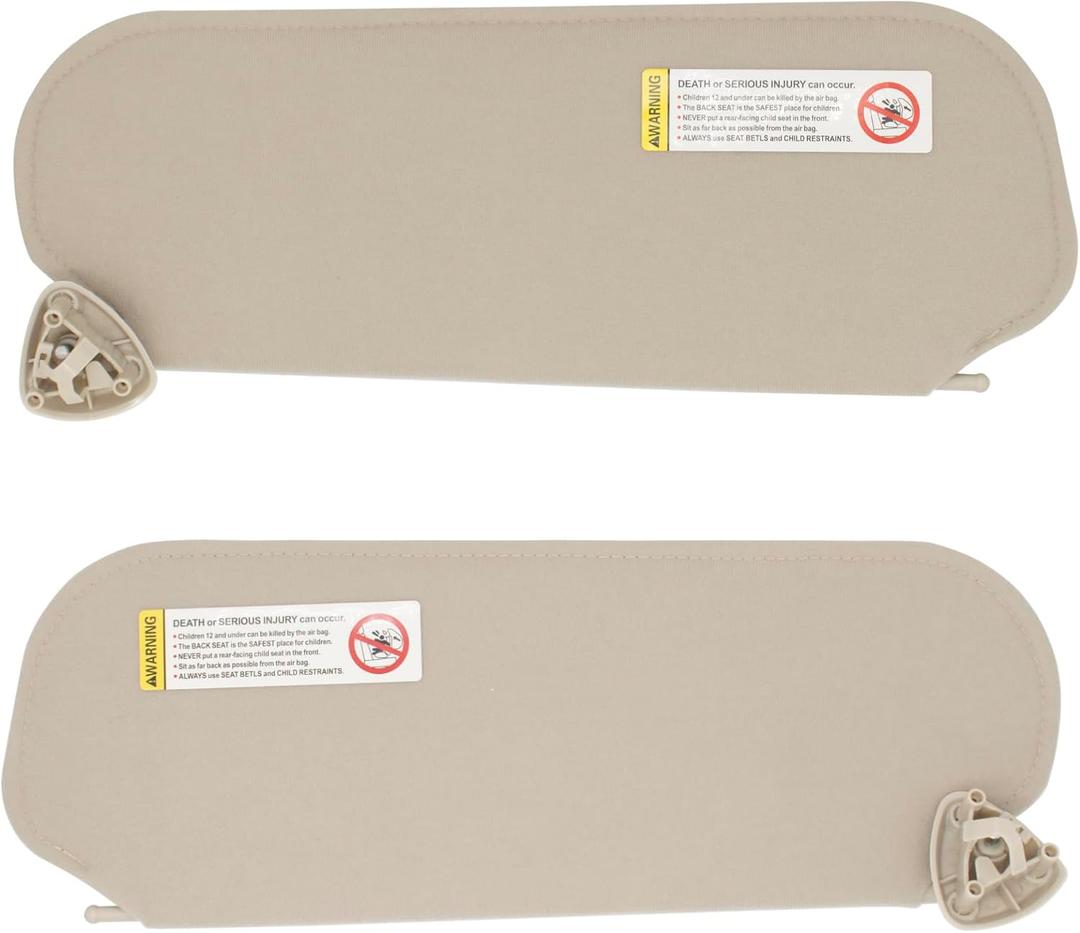 CRAZYPARTS Driver & Passenger Side Sun Visor Compatible with Chevrolet Express GMC Savana 1500 2500 3500 4500 1999-2019 Replaces# 84054688 84054695 Beige