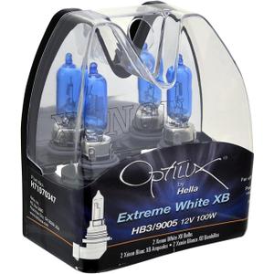 Hella H71070347 Optilux XB Series HB3 9005 Xenon White Halogen Bulbs, 12V, 100W, 2 Pack