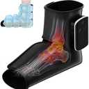 WBHLDM Portable Air Compression Ankle and Foot Massager with Heat for Pain Relief and Circulation, Smart Timer, Cordless Foot Massager for Neuropathy, Gifts for Mom Dad Men Women (Size 6 to 10,1PC)