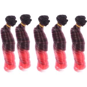 OHPHCALL High Temp Fiber 2pcs Doll Wig Set DIY Doll Hair Straight Colorful Sturdy Easy to Wear