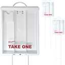 Mediz Outdoor Real Estate Brochure Box, Attached Yard Stake, Holds 250 8.5 x 11 Documents and 60 Business Cards, Flyer Literature Marketing Stand (White, 2 Pack)