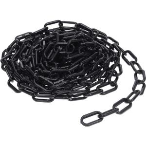 Plastic Safety Chain Barrier Chain for Crowd Control Lightweight Isolation for Construction Sites Warehouses and More (Black)
