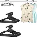 100 Pack Black Baby Hangers 11.42 Inch & 12.91 Inch Each 50 Pack - Kids Non-Slip Clothes Hangers for Infant & Child, Durable Plastic Children's Hangers for Closet, Pants, Coats, Skirts (11.42 " x 6.3" and 12.91" x 6.89")