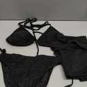 Women 3 Piece Swimsuits - Sexy Triangle Bikini Sets with Cover Up Halter String Tie Side Bathing Suits ,M