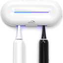 Toothbrush Holder Sanitizer - Toothbrush Dryer and Cleaner, Wall Mounted Holder with 10000mAh Rechargeable Battery, Triple-Light Cleaning + Rapid Drying System for Bathroom
