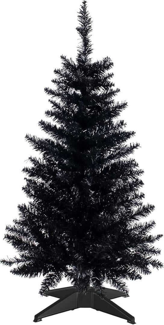 Mini Christmas Tree 3FT Artificial Desktop Xmas Tree for Christmas Halloween Decor with 160 Branch Tips,Black