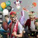 Mega-L 12 Pcs Football Eyeglasses, American Football 2026 Party Supplies Party Favors, Glitter Super Ball Photo Booth Props for Sports-themed Gameday Championship Party Decorations