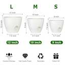 Plant Pots 12/10/9 Inch Self Watering Pots, Set of 3 Plastic Planters with Drainage Holes and Saucers,Plastic Flower Pots,Nursery Planting Pot for Indoor Out Door Plants(Pure White)