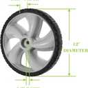 12 Inch Rear Wheel Replacement Arnold 490-324-0002 Lawn Mower Rear Wheels 12x1.75" Plastic Wheel Compatible with Craftman Push Mower Walk Behind Mowers Wagon Wheel 2 Pack