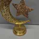 Rustic Moon Lamp for Ramadan Decorations,Battery Operated Metal Rattan Star Moon Ramadan Lights for Home Bedroom Decor Boho Farmhouse Kitchen Dinner Ramandan Table Desk EID Mubarak Decorations