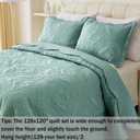 Cmfshape Oversize King Bedspread 128"x120",3 Piece California King Quilt,Lightweight Blue Quilt Set for All Season,Modern Coin Pattern Bedding Set(1 Quilt,2 Pillowshams)