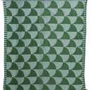 Creative Co-Op Woven Fabric Indoor/Outdoor Throw Blanket with Pattern and Fringe, Green and Mint, 60" L x 50" W