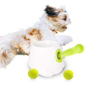 ALL FOR PAWS Automatic Dog Ball Launcher, Interactive Ball Thrower Dog Toys Includes 3pcs Tennis Balls for Small/Medium Dogs