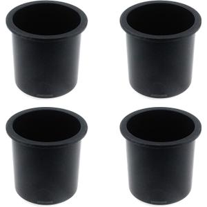 Quluxe Sofa Cup Holder, The Ultimate Anti-Spill Couch Coaster Holder Plastic Drink Holder for Your Sofa or Car - Black (Pack of 4) (10.5 x 10.5 x 10cm)