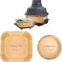 200PCs Air Fryer Paper Liners for Ninja Crispi, Non-Stick and Disposable, Fits Ninja Crispi FN101GY, 100 Large for 4-Qt & 100 Small for 6-Cup Container, Bleach-Free Square/rounded Paper Accessories.