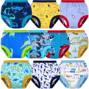 BIG ELEPHANT Toddler Training Pants, Soft Cotton Absorbent Training Underwear for Baby Boys & Girls (3T, Blue Dinosaur 10 Pack) BIG ELEPHANT Toddler Training Pants, Soft Cotton Absorbent Training Underwear for Baby Boys & Girls (3T, Blue Dinosaur 10 Pack)