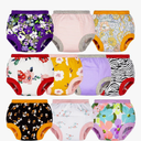 BIG ELEPHANT Potty Training Underwear - 10 Pack, 100% Cotton Absorbent Unisex Toddler Pee Pants for Boys Girls, Size 3T