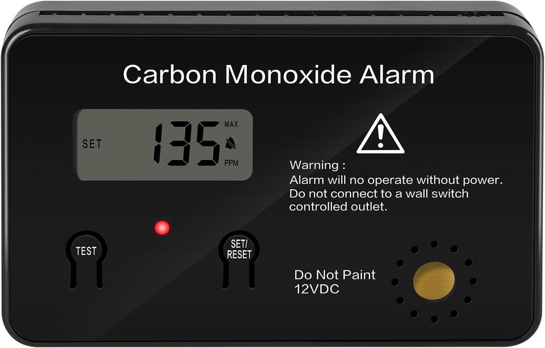Marine Carbon Monoxide Detector with Customizable Alarms, LED Indicator Light and 100dB Loud Alarm, Including a 12V 3A Normally Closed Relay, Provide You with Additional Security Protections HMCOA-01