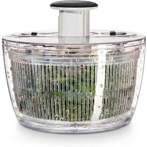 Cove Carol Large Salad Spinner, One-Handed Press-Type Vegetable Dryer, Built-in Filter Suitable for Fruits, Lettuce, and Vegetables; Salad Spinner, Lettuce Spinner 6.3 QT, Black