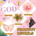 Feifeiya 36 Pcs DIY 2026 Graduation Cap Decorations Accessory Kit Include Faux Flower Heads Graduation Quotes Glitter Stickers 3D Butterfly for Grad Cap Topper DIY Gift(Pink,Inspirational)