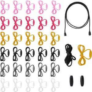 30 Pack Breakaway String Necklace Replacement Nylon Lanyard Necklace Cord with Breakaway Clasps Lanyard String Kit Necklace Rope Colored Cords for Pendants Crafts Bracelet Necklaces Jewelry Making (6 Colors)