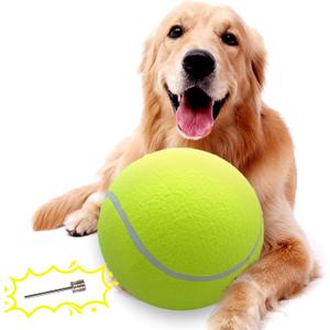 Banfeng Big Tennis Ball for Dogs, Giant Dog Tennis Ball Toy Large Outdoor Sports Gift for Small Medium Large Dog (Yellow, 9.5 inch)