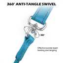 6FT Slip Lead Dog Leash with Double Padded Handle, Anti-Tangle Slip Leads for Dogs, Reflective Nylon No-Pull Training Leash for Small Medium Dogs, Sky Blue