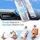 Maledan for iPhone 16 Pro Max Case, Full Camera Protection, Camera Button Cover, Compatible with MagSafe, Drop Protection, Magnetic Translucent Shockproof Phone Bumper Cover iPhone 16 Pro Max Beige