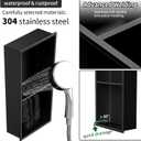 VHH 12" x 36" No Tile Needed Shower Niche, Black Stainless Steel 3-Tier Recessed Wall Niche for Bathroom Shower Wall, 11"x35"x3.95"