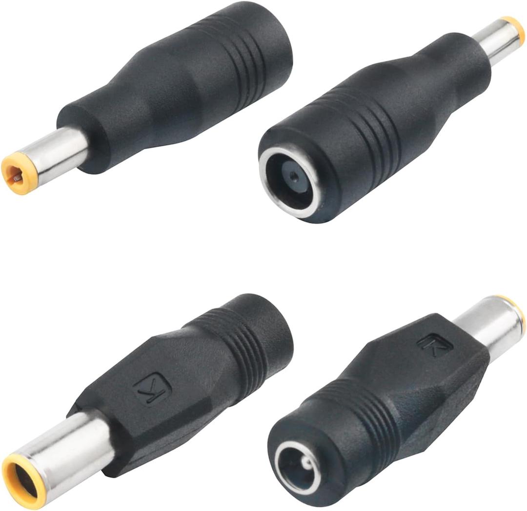 4PCS DC Power Plug Adapter Outdoor Solar Power Connector 2pcs DC 8mm Male to 5.5X 2.1mm Female 2pcs DC 5.5x2.1mm Male to 8mm Female for Port Equipment Power Transfer Black