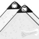 3 x 6 ft Clear Waterproof Tarp, PVC 11.8 Mil Tarpaulin with Grommets and Cable Tie, Duty Heavy Tear Resistant Cover for Camping, Plants Greenhouse, Cars, Patio and Pavilion