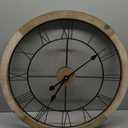 Wall Clock for Living Room Decor, 24'' Big Wall Clocks for Office, Rustic Clock Battery Operated, Distressed White Roman Numeral Clock, Round, Wood Wall Clock (24inch)